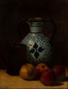 ENGLISH OR CONTINENTAL SCHOOL (NINETEENTH CENTURY)  OIL ON RELINED CANVAS  Still life with Delft