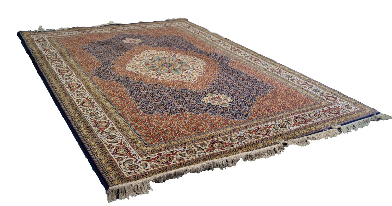 WILTON CARPET of Persian 'Sarab' intricate design, having large centre medallion with pendants in
