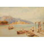 AFTER MYLES BIRKET FOSTER  WATERCOLOUR  'Loch Leven', bearing monogram lower right, titled on mount