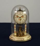 ?LOUIS PHILIPPE? FLORAL PAINTED AND GILT BRASS ANNIVERSARY CLOCK, with 3 ¼? Arabic dial and glass