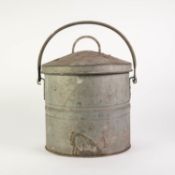 VINTAGE ?BELDRAY? ZINC EGG PRESERVING PAIL, with internal grille/ liner, lid and swing handle,