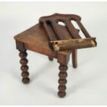 NINETEENTH CENTURY CARVED OAK HALL CHAIR IN THE GOTHIC TASTE, the shaped back with three Moresque