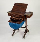 REGENCY MAHOGANY AND BRASS MOUNTED COMBINATION SEWING AND GAMES TABLE, the slide forward, oblong top