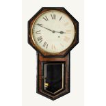 NINETEENTH CENTURY ROSEWOOD AND EBONISED DROP DIAL WALL LOCK SIGNED D. NIELD, ROCHDALE, the 13 ½?