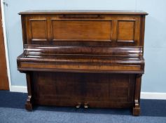 C. BECHSTEIN, BERLIN, UPRIGHT GRAND PIANOFORTE, iron framed and overstrung, in walnutwood case,