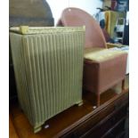 A PINK LLOYD LOOM CHAIR AND LINEN RECEIVER (2)