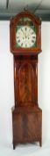 NINETEENTH CENTURY FIGURED MAHOGANY LONGCASE CLOCK SIGNED FAIRWEATHER, GATESHEAD, the 13? painted