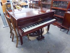 AN INTER-WAR YEARS MAHOGANY CASED 'ANGELUS' BABY-GRAND PIANO, ON SQUARE TAPERED SUPPORTS
