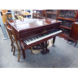 AN INTER-WAR YEARS MAHOGANY CASED 'ANGELUS' BABY-GRAND PIANO, ON SQUARE TAPERED SUPPORTS