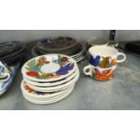 A 21 PIECE VILLEROY AND BOCH  'ACAPULCO'  DESIGN PART DINNER AND TEA SERVICE (21)