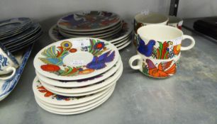 A 21 PIECE VILLEROY AND BOCH  'ACAPULCO'  DESIGN PART DINNER AND TEA SERVICE (21)