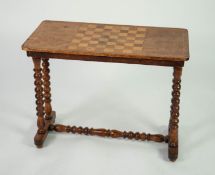 VICTORIAN INLAID FIGURED WALNUT OCCASIONAL TABLE, the boxwood line inlaid rounded oblong top set for