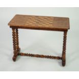 VICTORIAN INLAID FIGURED WALNUT OCCASIONAL TABLE, the boxwood line inlaid rounded oblong top set for