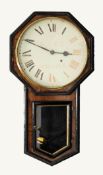 NINETEENTH CENTURY ROSEWOOD AND EBONISED DROP DIAL WALL LOCK SIGNED D. NIELD, ROCHDALE, the 13 ½?