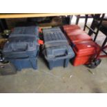 FOUR LARGE PLASTIC TOOL BOXES
