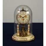 ?LOUIS PHILIPPE? FLORAL PAINTED AND GILT BRASS ANNIVERSARY CLOCK, with 3 ¼? Arabic dial and glass