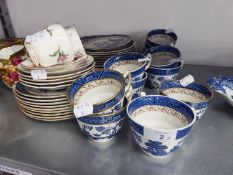 A BOOTH'S 'REAL OLD WILLOW' PATTERN BLUE AND WHITE PART TEA SERVICE, APPROX 37 PIECES