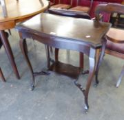 A MAHOGANY FLAP TOP CARD TABLE, WITH SERPENTINE OUTLINE