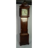 EIGHTEENTH CENTURY OAK AND MAHOGANY CROSSBANDED LONGCASE CLOCK SIGNED O. DAVIES, LLANIDLOES, the 12?