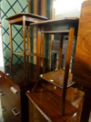 TWO MAHOGANY OCCASIONAL TABLES WITH UNDER TIERS (2)