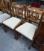 SET OF FOUR LYRE SHAPED DINING CHAIRS