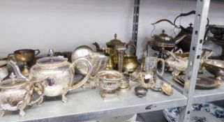 QUANTITY OF EARLY TWENTIETH CENTURY AND LATER ELECTROPLATE INCLUDING; A WALKER AND HALL 'NAUTILUS'