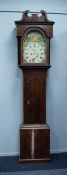 NINETEENTH CENTURY OAK LONGCASE CLOCK SIGNED Jon, HALL, GRIMSBY, the 13? painted dial with
