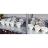 A MODERN COLCLOUGH BONE CHINA 'BRAGANZA' PATTERN TEA SERVICE OF 33 PIECES, ALSO A MODERN WEDGWOOD