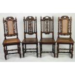 PAIR OF NINETEENTH CENTURY CARVED OAK SINGLE CHAIRS IN THE SEVENTEENTH CENTURY STYLE, each with