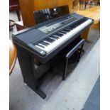 A YAMAHA CLAVINONA CVP-8 ELECTRIC ORGAN AND STOOL