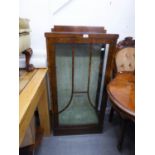 GOOD QUALITY FLAMED MAHOGANY GLAZED DISPLAY CABINET