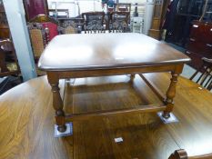 AN ERCOL SQUARE COFFEE TABLE (75cm square x 39cm high)