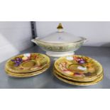 ROYAL DOULTON CHINA 'ENGLISH RENAISSANCE' PATTERN TWO HANDLED OVAL TUREEN AND COVER, AND A SET OF