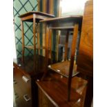 TWO MAHOGANY OCCASIONAL TABLES WITH UNDER TIERS (2)