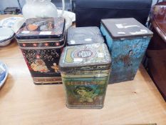 FOUR PRE AND POST WAR SALT AND OTHER TINS (4)