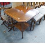 AN EDWARDIAN INLAID MAHOGANY OCCASIONAL TABLE,  BEARS MAKERS LABEL under, JONES, MOSS AND CO.,