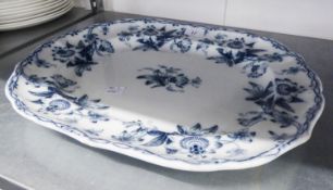 A VICTORIAN MINTON AND CO., BB NEW STONE EARTHENWARE MEAT DISH, TRANSFER PRINTED IN 'PASSION FLOWER'