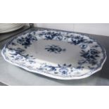 A VICTORIAN MINTON AND CO., BB NEW STONE EARTHENWARE MEAT DISH, TRANSFER PRINTED IN 'PASSION FLOWER'