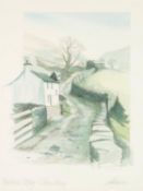 J WHITE (?) ARTIST SIGNED COLOUR PRINT Rattlebeck Cottage, Glenridding Signed indistinctly and
