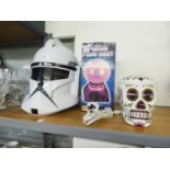 A 'STAR WARS' STORM TROOPER HELMET, WITH VOICE, A PLASMA FLASH LIGHT BOXED, AND AN ELECTRICAL