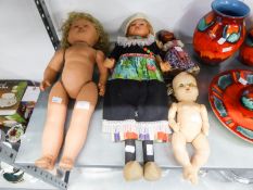 FOUR POST WAR PLASTIC AND COMPOSITION DOLLS (4)