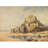 LOUIS R LOUGE (late 19th Century) WATERCOLOUR DRAWING Chateau Mont Saint Michel Signed and dated (