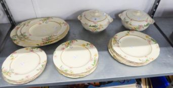 A 25 PIECE 1930's ALFRED MEAKIN ROYAL MARIGOLD 'ELSTREE 'PATTERN POTTERY DINNER SERVICE