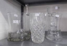 SIX MODERN GLASS VASES, (6)