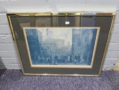 L.S. LOWRY LIMITED EDITION COLOUR PRINT OUTSIDE THE MILL? NO 348/85 (FADED)