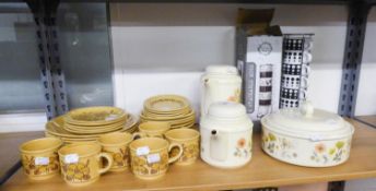 BILTONS, STAFFORDSHIRE, POTTERY YELLOW AND FLORAL POTTERY PART DINNER AND TEA SERVICE, ORIGINALLY