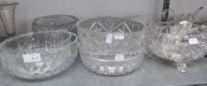 HEAVY QUALITY, MODERN CUT GLASS FRUIT BOWL, and SEVEN OTHERS, (8)