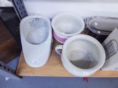 ?THE NEW SLIPPER BED PAN?, and TWO CHAMBER POTS, (3)