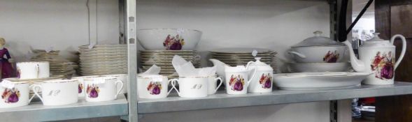 EIGHTY FOUR PIECE PERSONALISED MODERN LIMOGES PORCELAIN DINNER AND TEA SERVICE FOR TWELVE PERSONS,