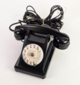 FRENCH 1961 BLACK BAKELITE MOTHER-IN-LAW TELEPHONE (with additional ear piece and is complete with